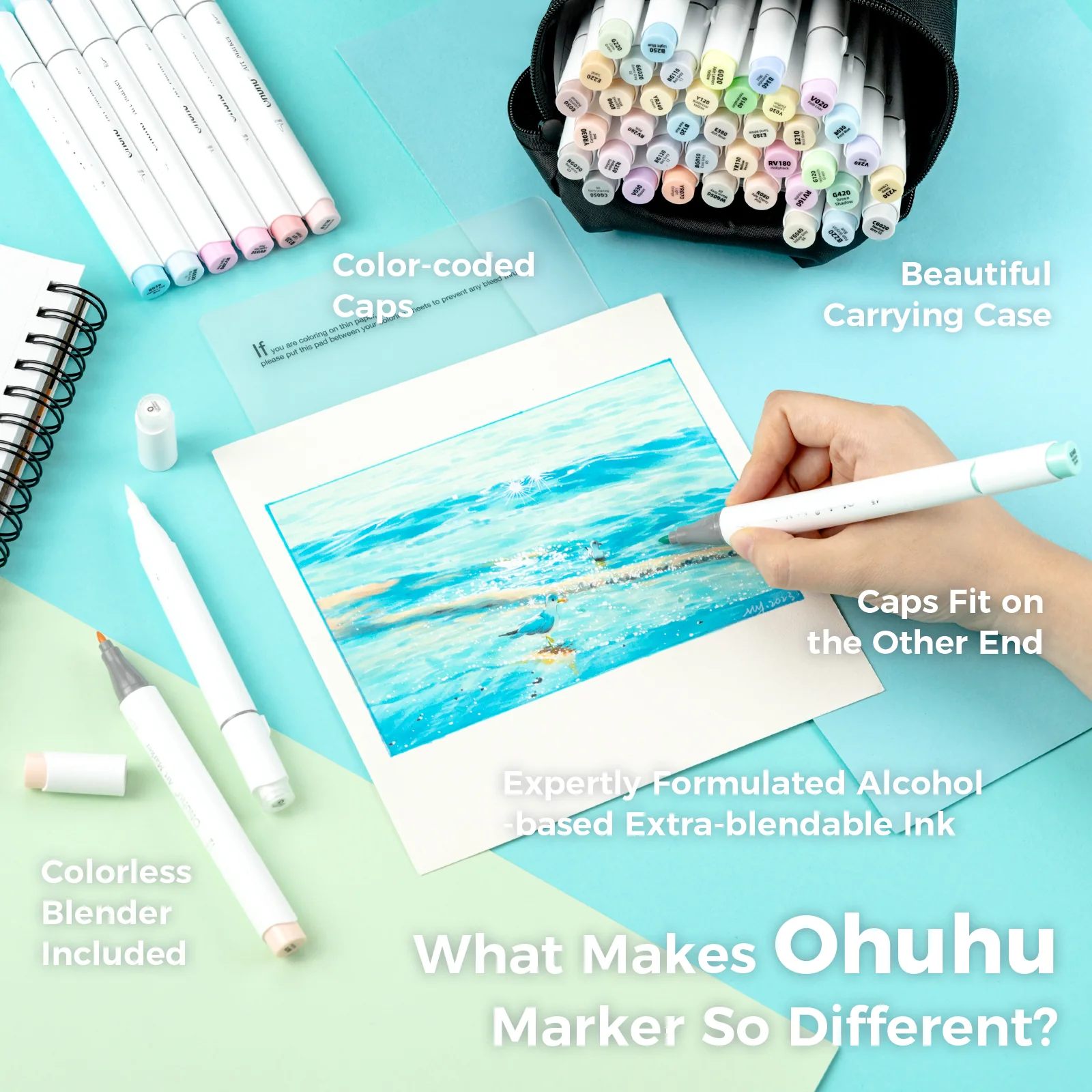 Ohuhu Honolulu Brush Markers - Small Set - Image 48