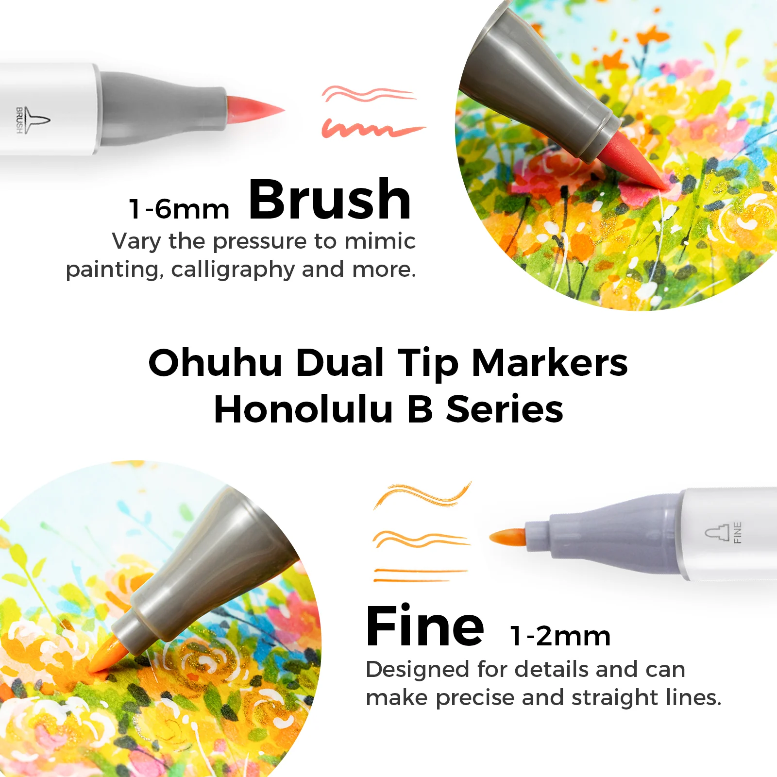 Ohuhu Honolulu Brush Markers - Small Set - Image 55