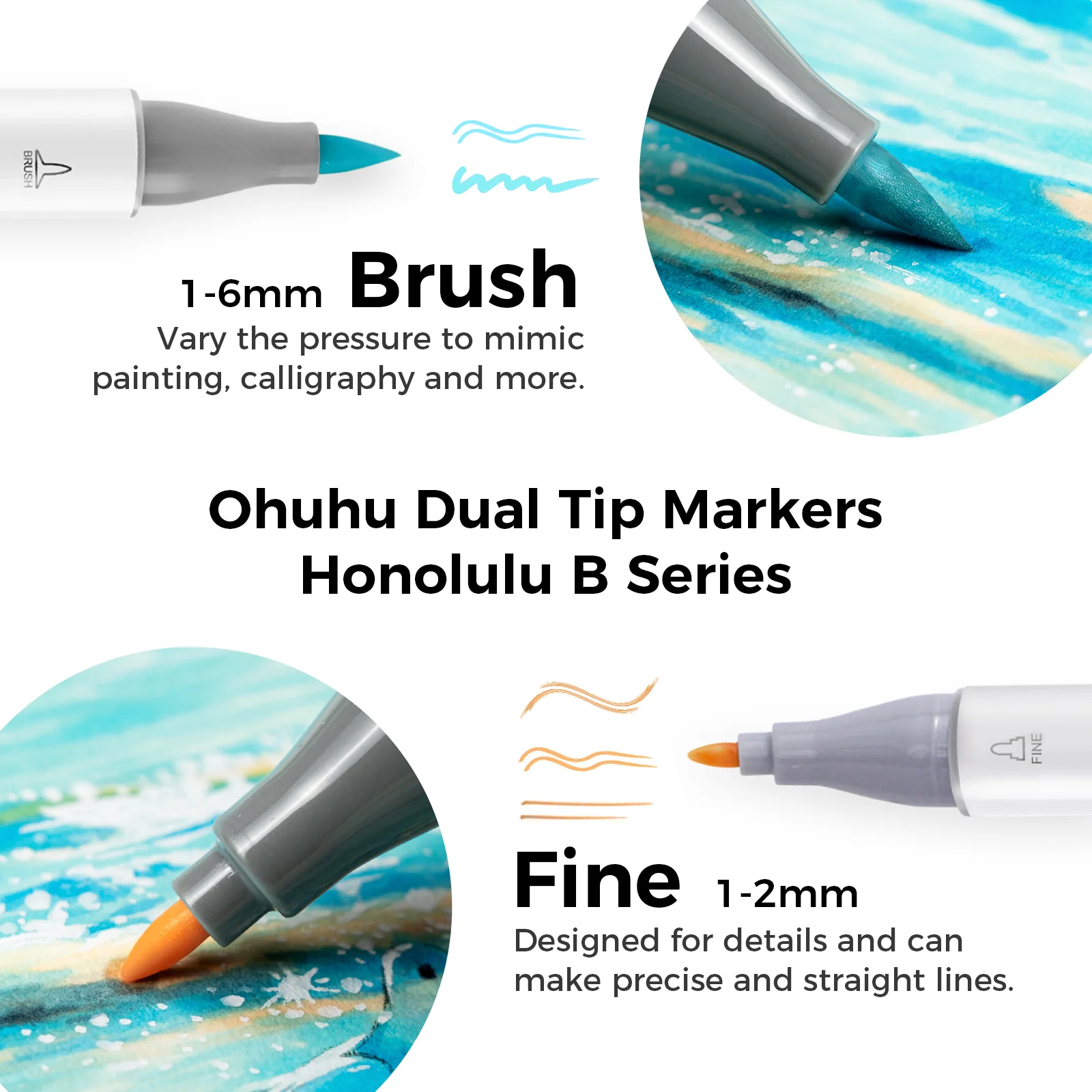 Ohuhu Honolulu Brush Markers - Large Set - Image 61