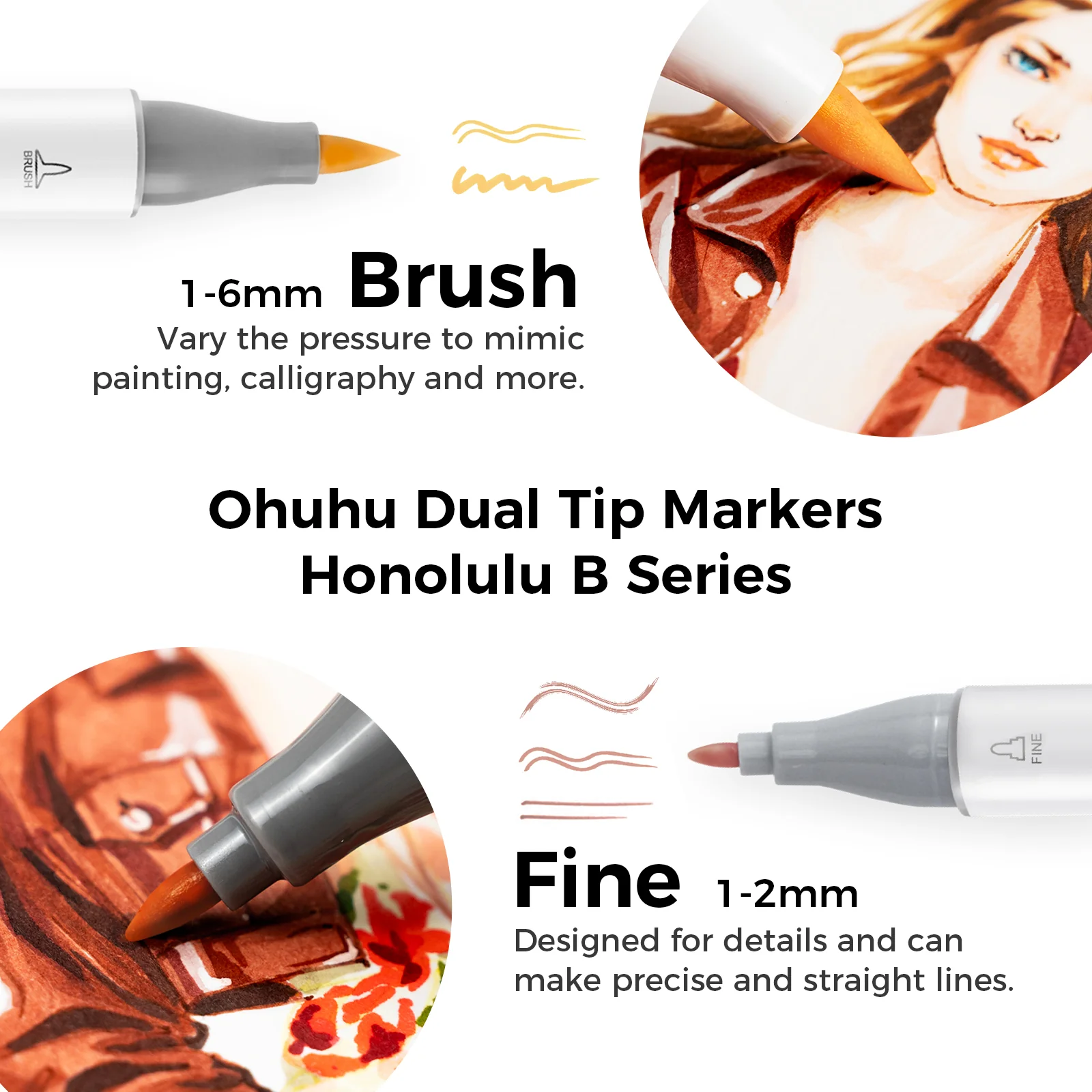 Ohuhu Honolulu Brush Markers - Small Set - Image 57