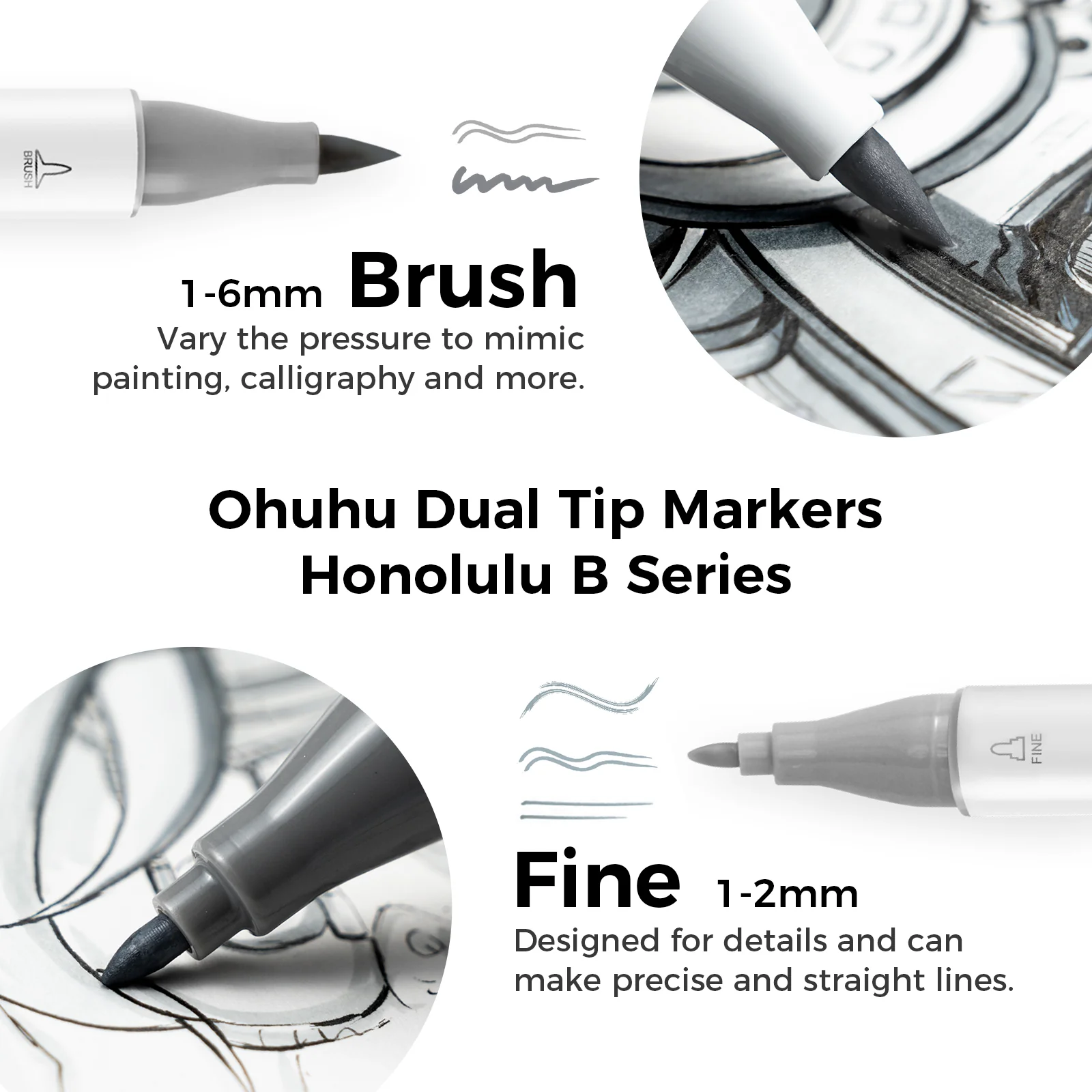 Ohuhu Honolulu Brush Markers - Small Set - Image 59