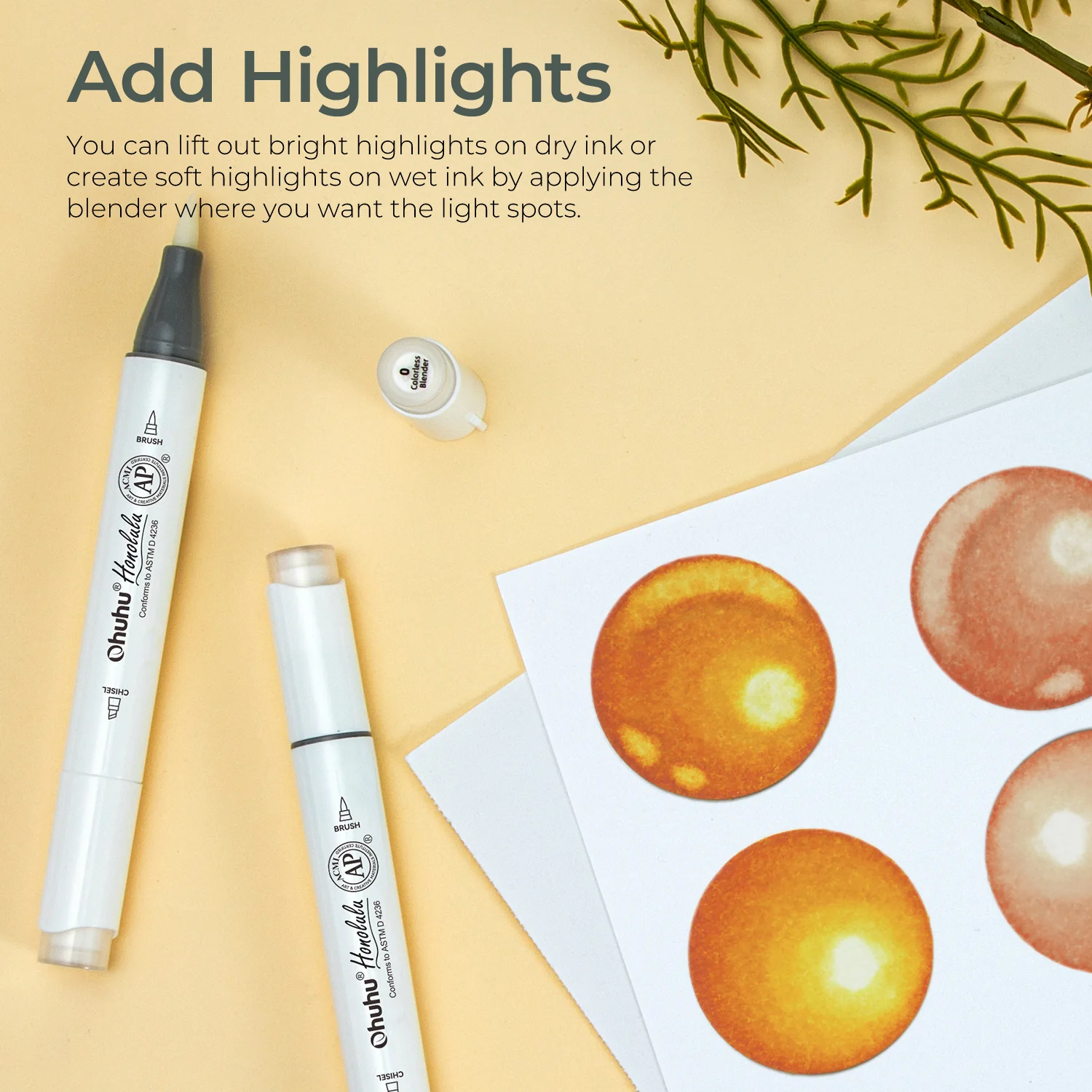 Ohuhu Honolulu Colorless Blender Marker - Pack of 6 (Australia Domestic Shipping) - Image 4