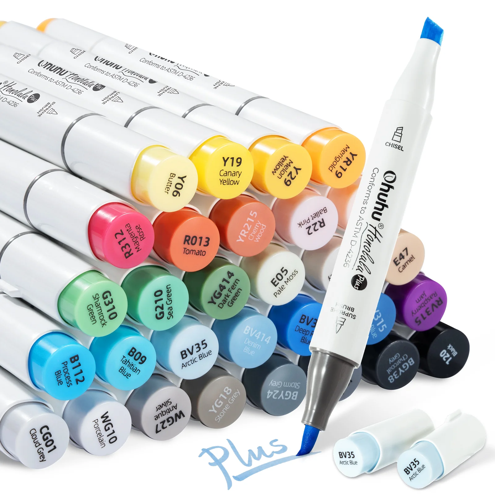 Ohuhu Honolulu Plus Series Supreme Rubber Brush Tip Markers - Image 19