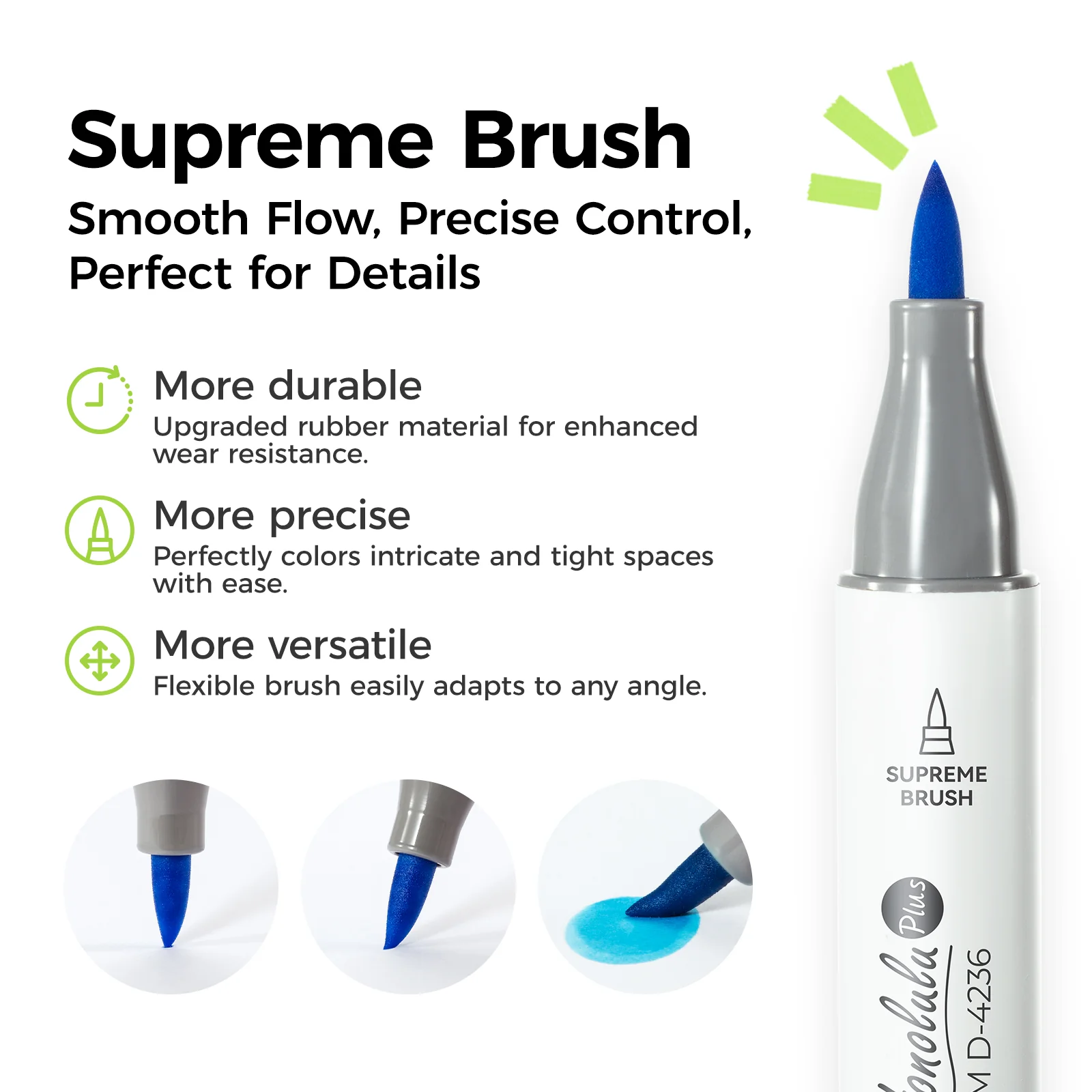 Ohuhu Honolulu Plus Series Supreme Rubber Brush Tip Markers - Image 3
