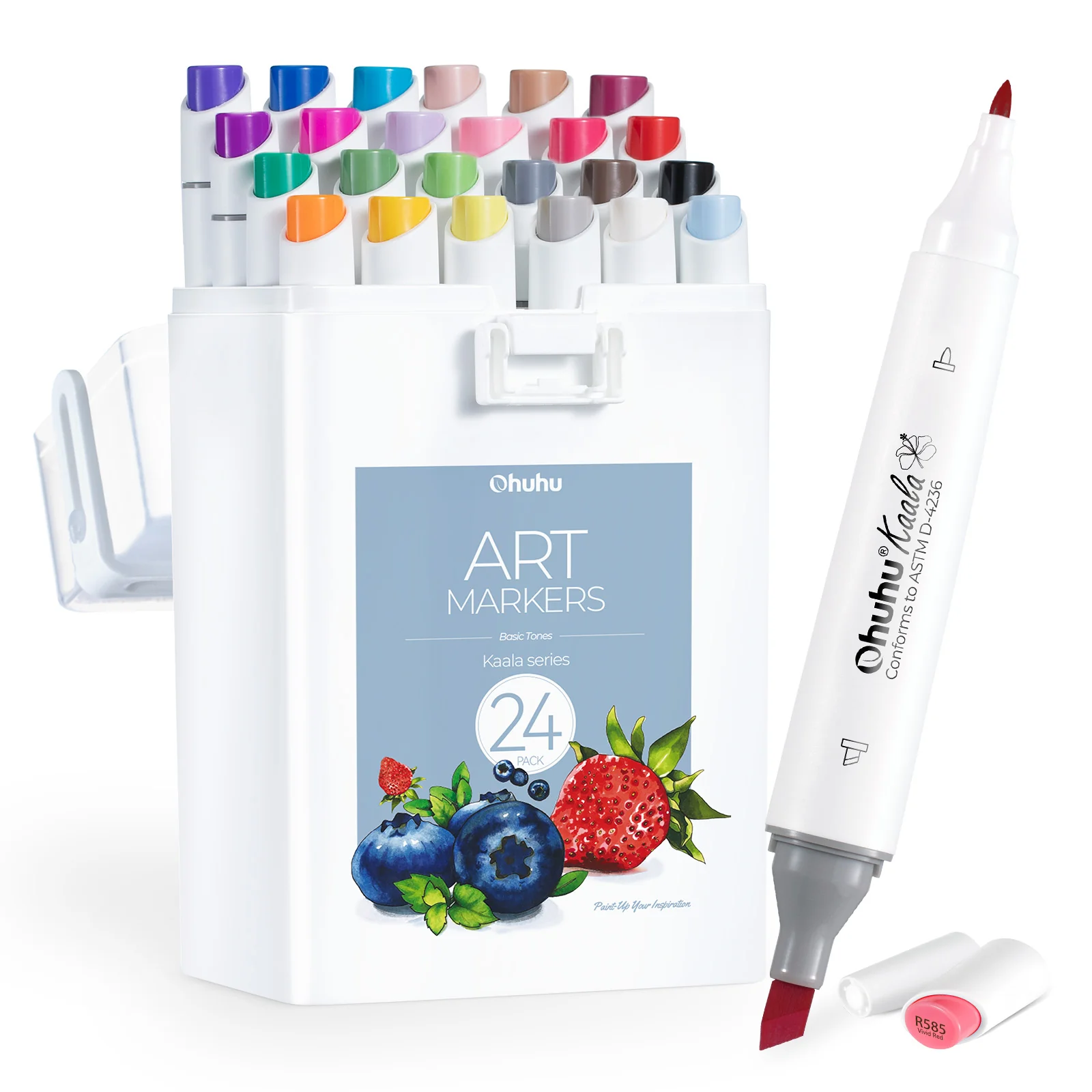 Ohuhu Kaala Five Tones Slim Broad and Fine Dual Tips Alcohol Art Markers - Image 29