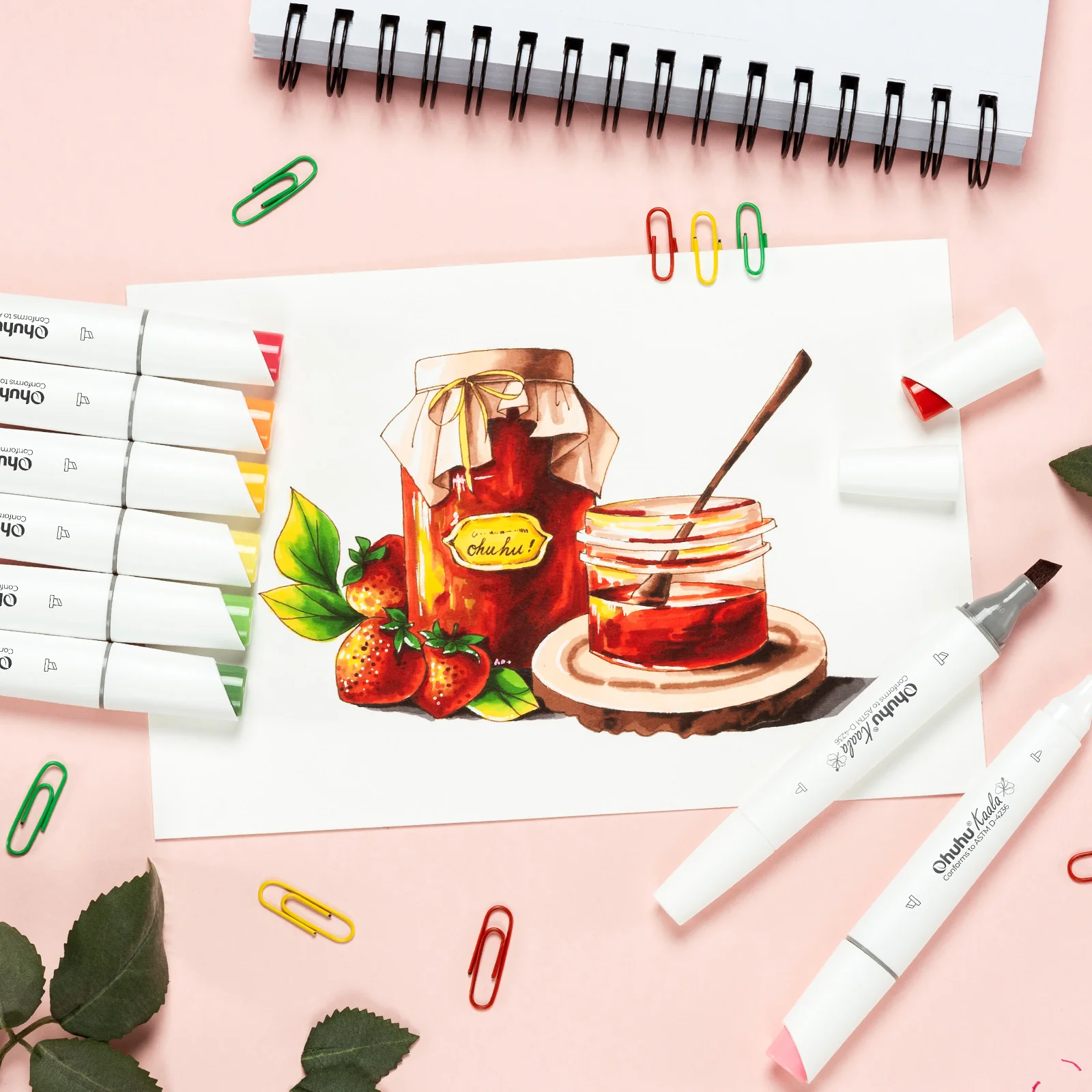 Ohuhu Kaala Five Tones Slim Broad and Fine Dual Tips Alcohol Art Markers - Image 33