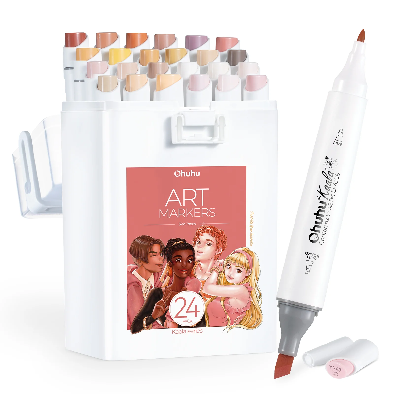 Ohuhu Kaala Five Tones Slim Broad and Fine Dual Tips Alcohol Art Markers - Image 45