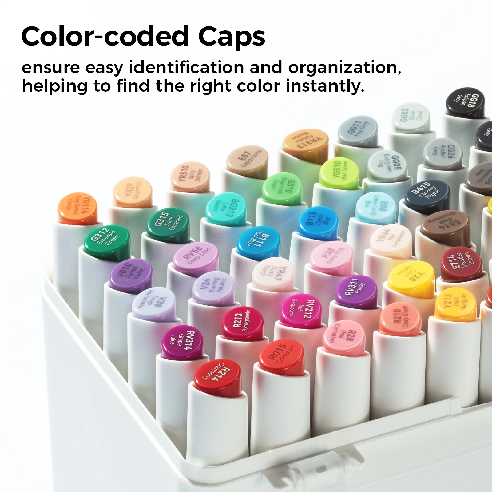 Ohuhu Kaala Five Tones Slim Broad and Fine Dual Tips Alcohol Art Markers - Image 43