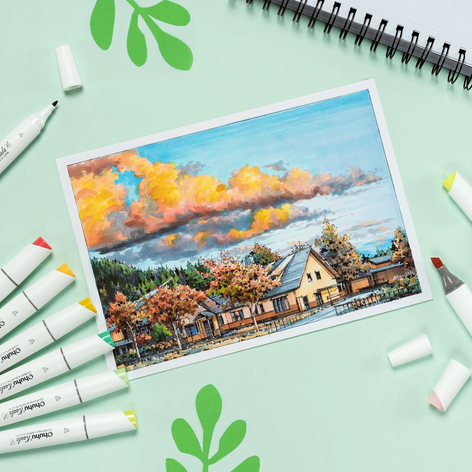 Ohuhu Kaala Five Tones Slim Broad and Fine Dual Tips Alcohol Art Markers - Image 15
