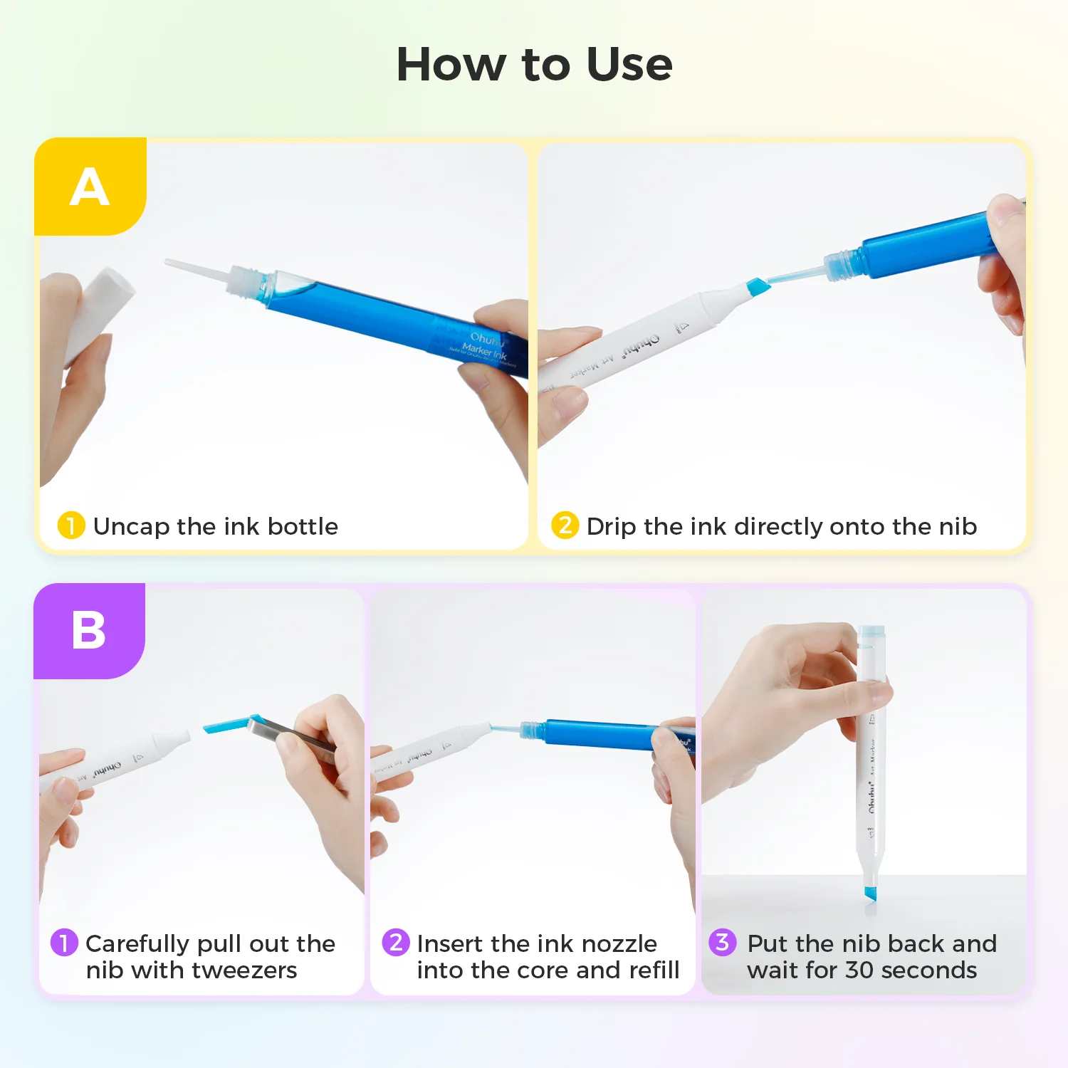 Ohuhu Marker Ink 0 Refill for Alcohol marker - Image 4