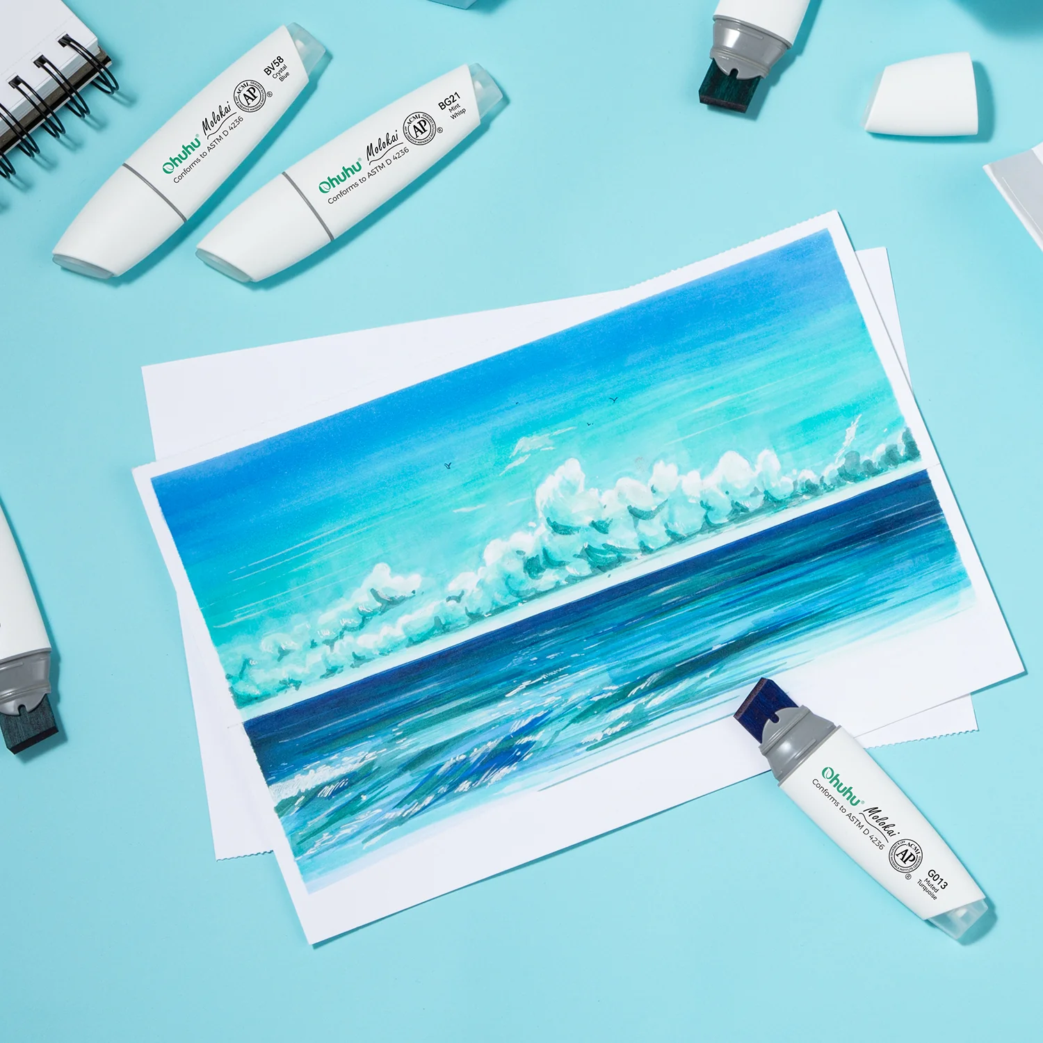 Ohuhu Molokai Four Tones Extra-wide Tip Alcohol Art Markers(Ships from Asia Warehouse) - Image 18