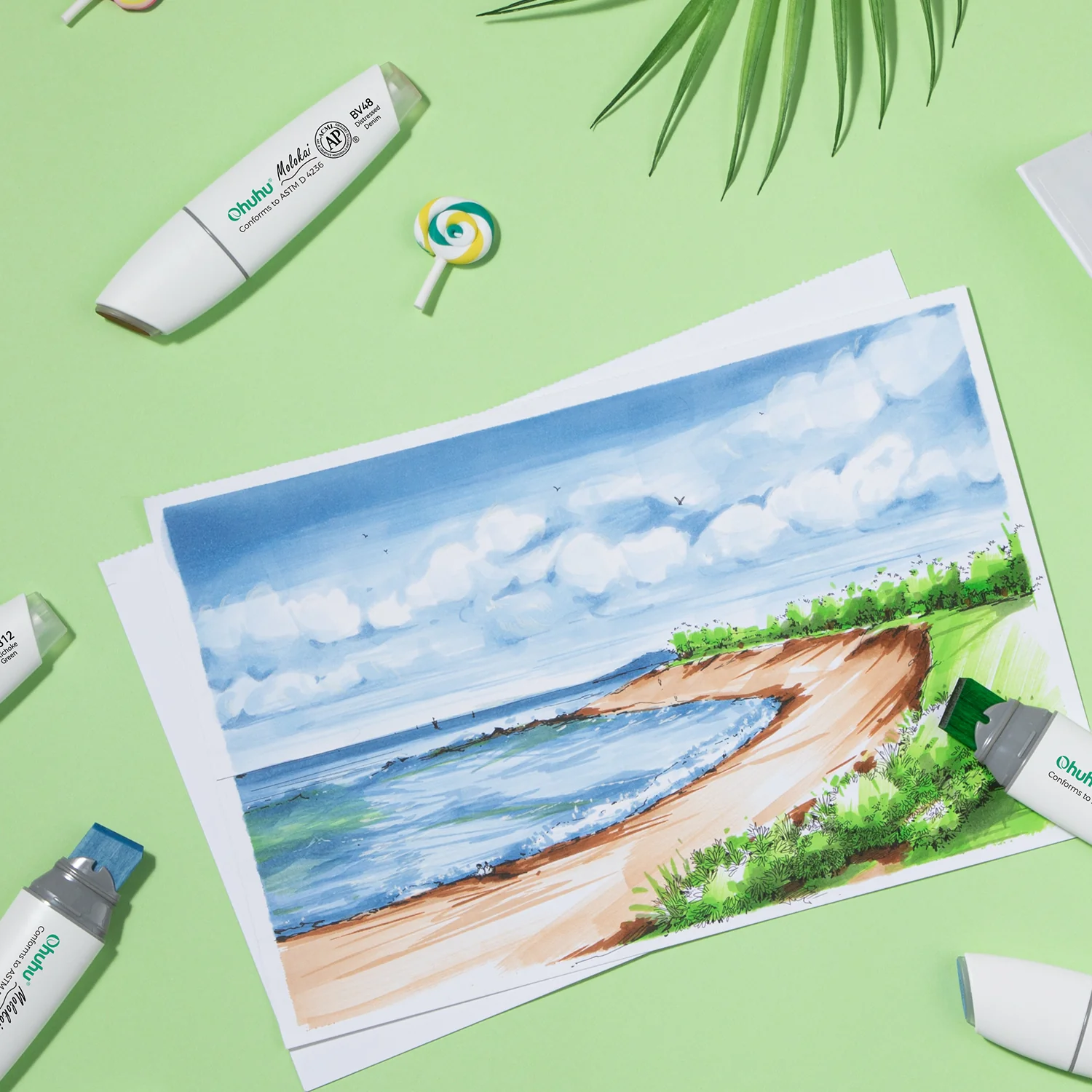 Ohuhu Molokai Four Tones Extra-wide Tip Alcohol Art Markers(Ships from Asia Warehouse) - Image 6
