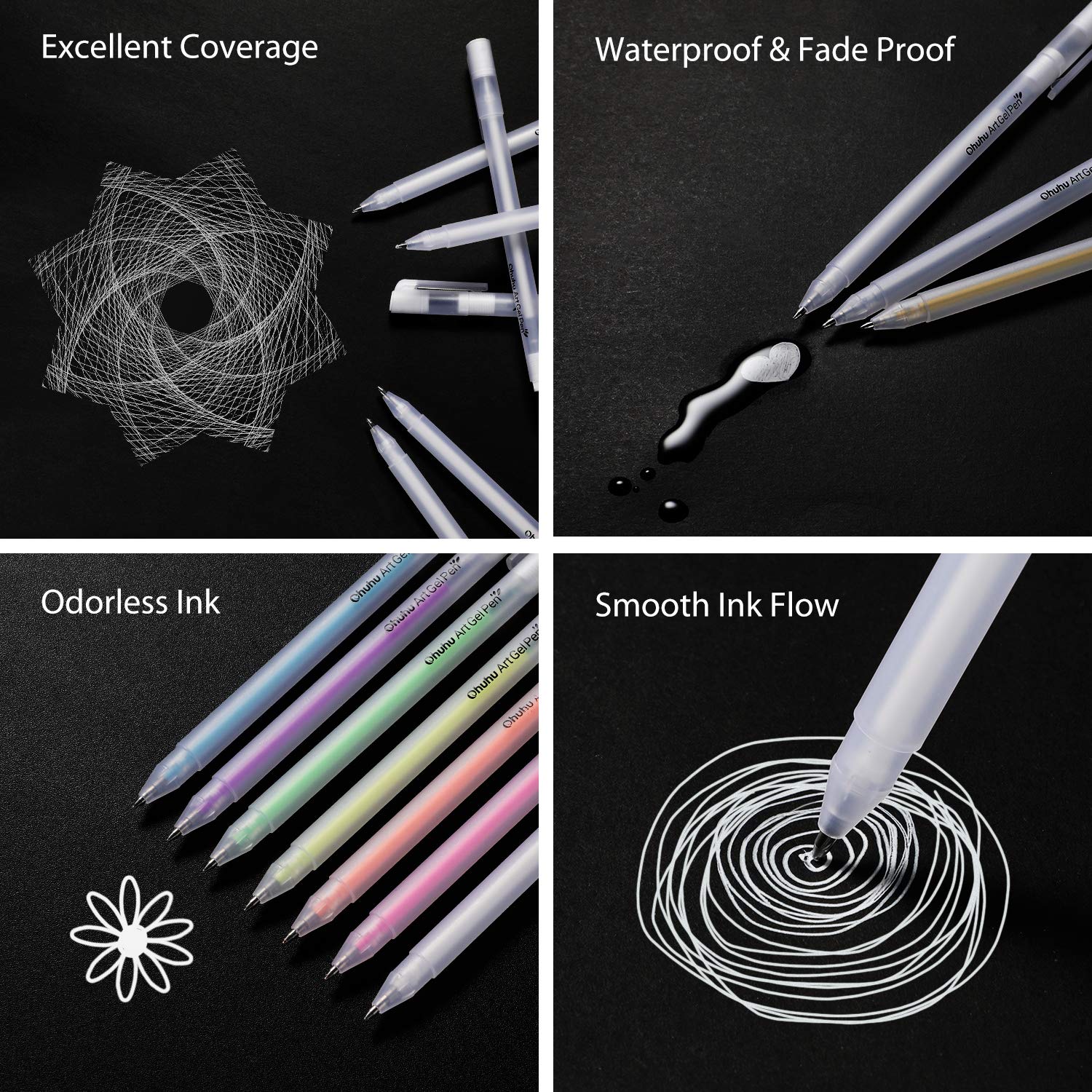 Ohuhu Premium Gel Pen Set, 20 Pack - Image 4