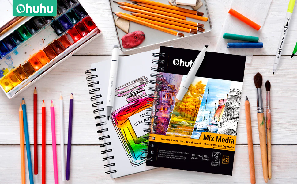 Ohuhu Spiral-Bound Mix Media Pad for Multiple Techniques - Image 14