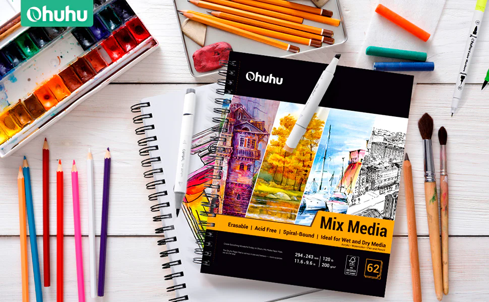 Ohuhu Spiral-Bound Mix Media Pad for Multiple Techniques - Image 21