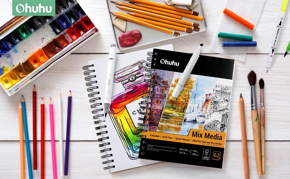 Ohuhu Spiral-Bound Mix Media Pad for Multiple Techniques - Image 24