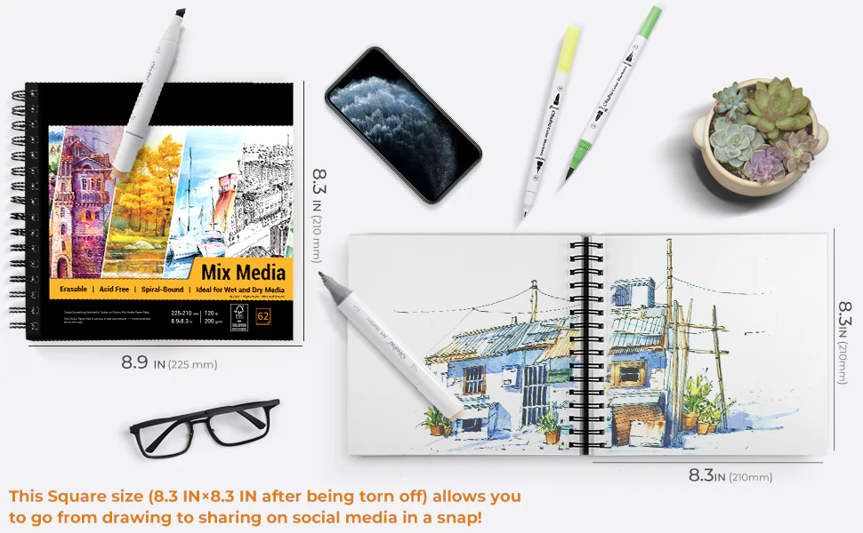 Ohuhu Spiral-Bound Mix Media Pad for Multiple Techniques - Image 28