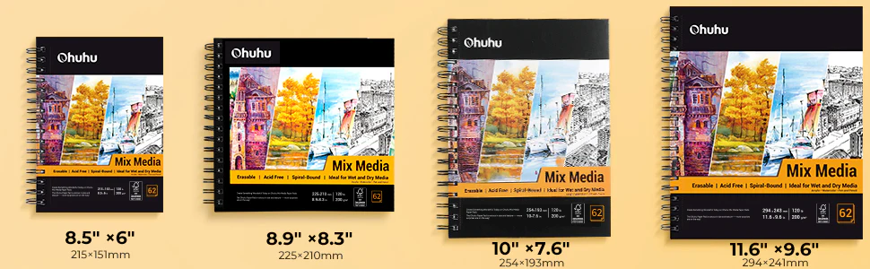 Ohuhu Spiral-Bound Mix Media Pad for Multiple Techniques - Image 29