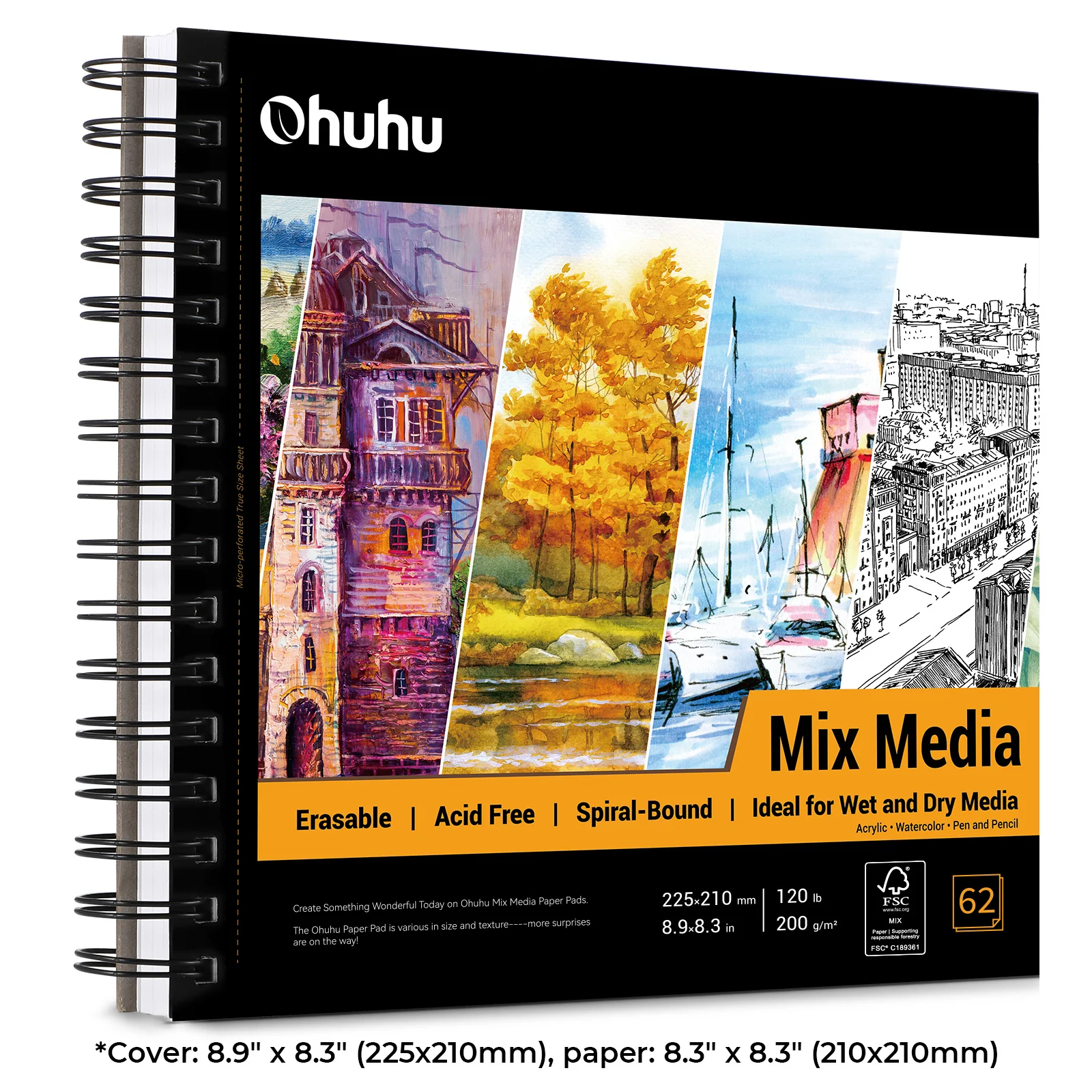 Ohuhu Spiral-Bound Mix Media Pad for Multiple Techniques - Image 39