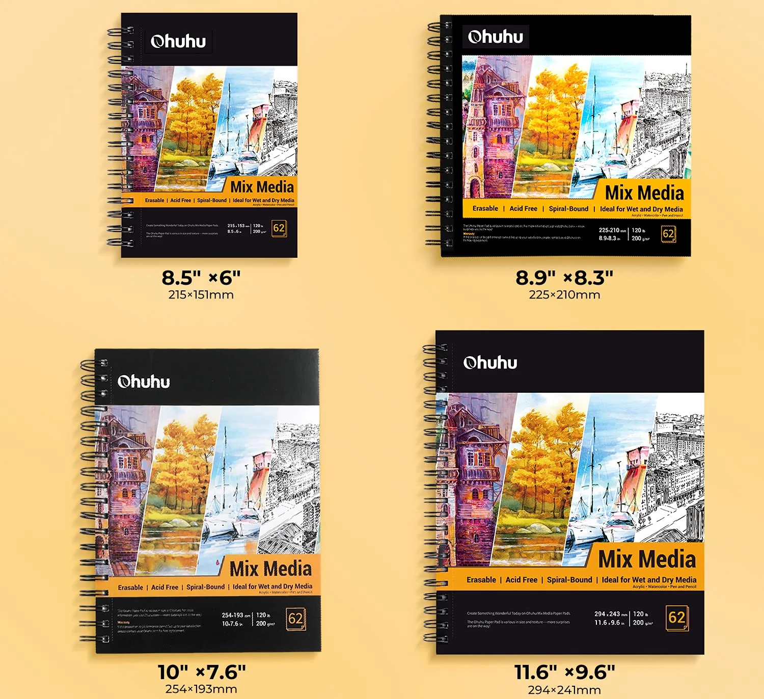 Ohuhu Spiral-Bound Mix Media Pad for Multiple Techniques - Image 4