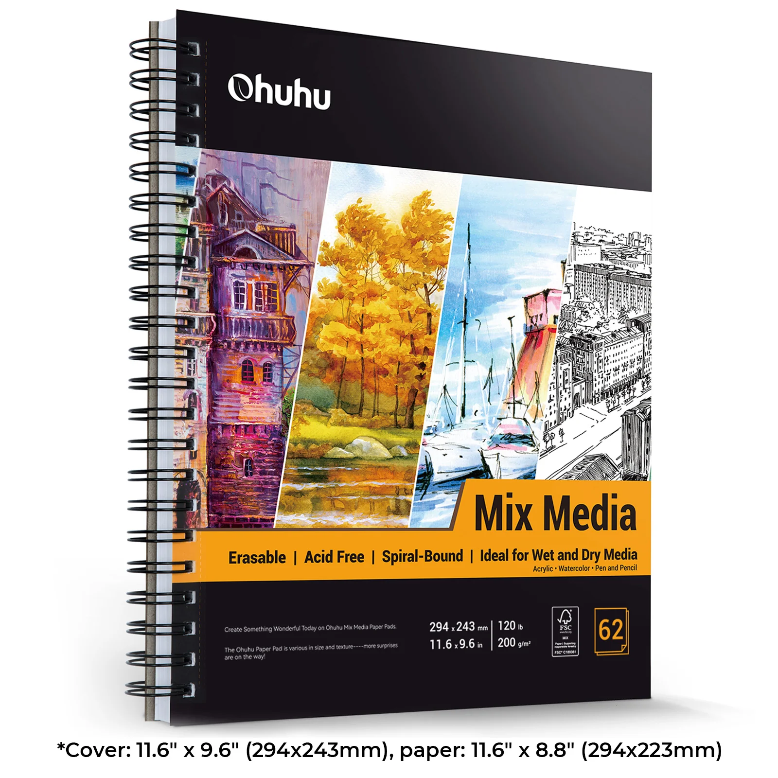 Ohuhu Spiral-Bound Mix Media Pad for Multiple Techniques - Image 43