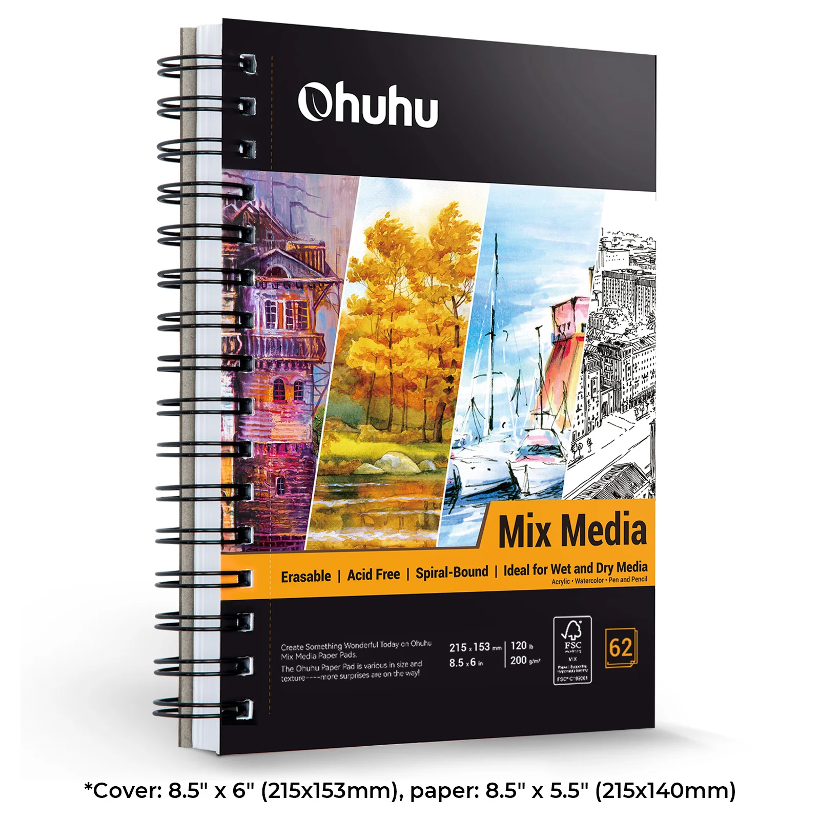 Ohuhu Spiral-Bound Mix Media Pad for Multiple Techniques - Image 45