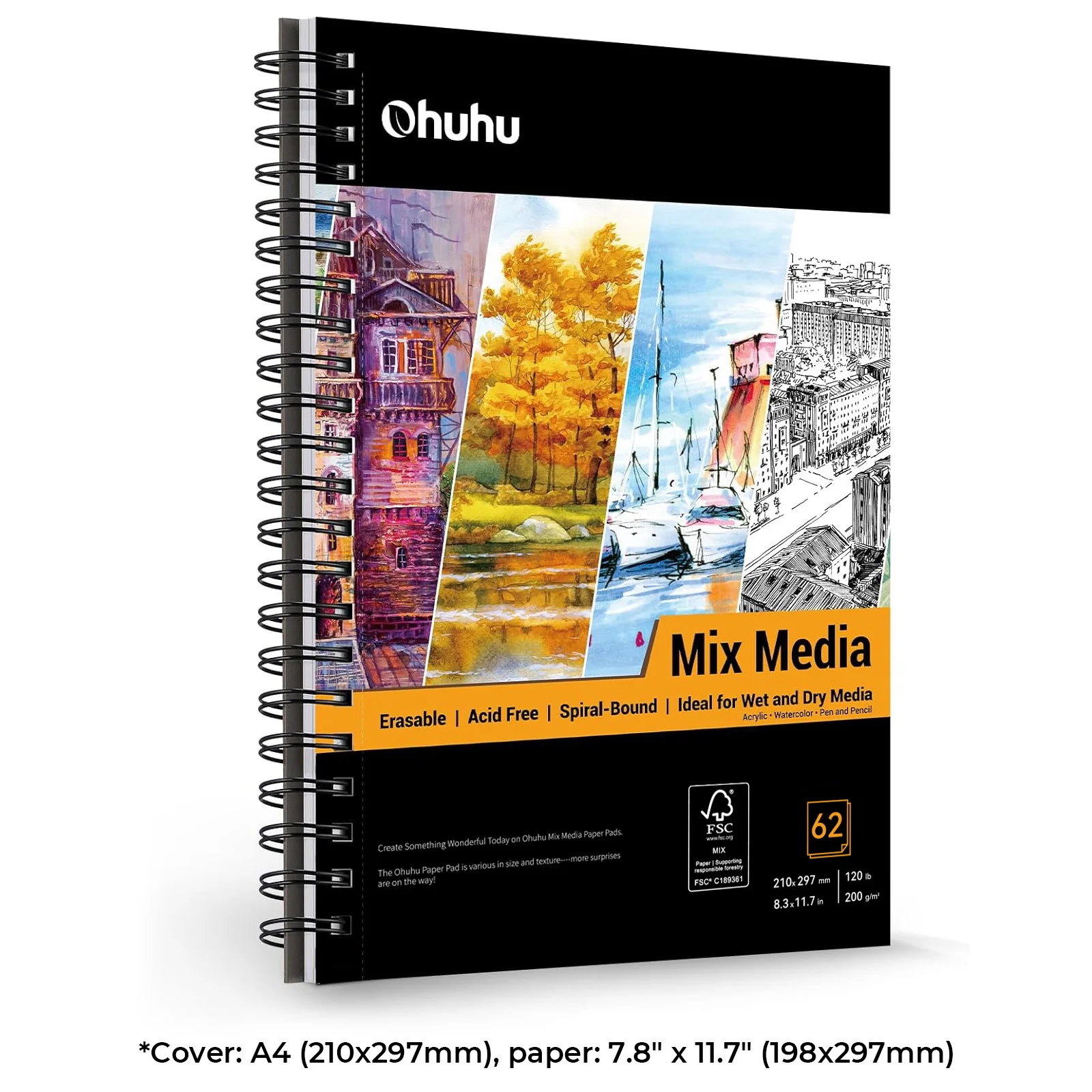 Ohuhu Spiral-Bound Mix Media Pad for Multiple Techniques - Image 46
