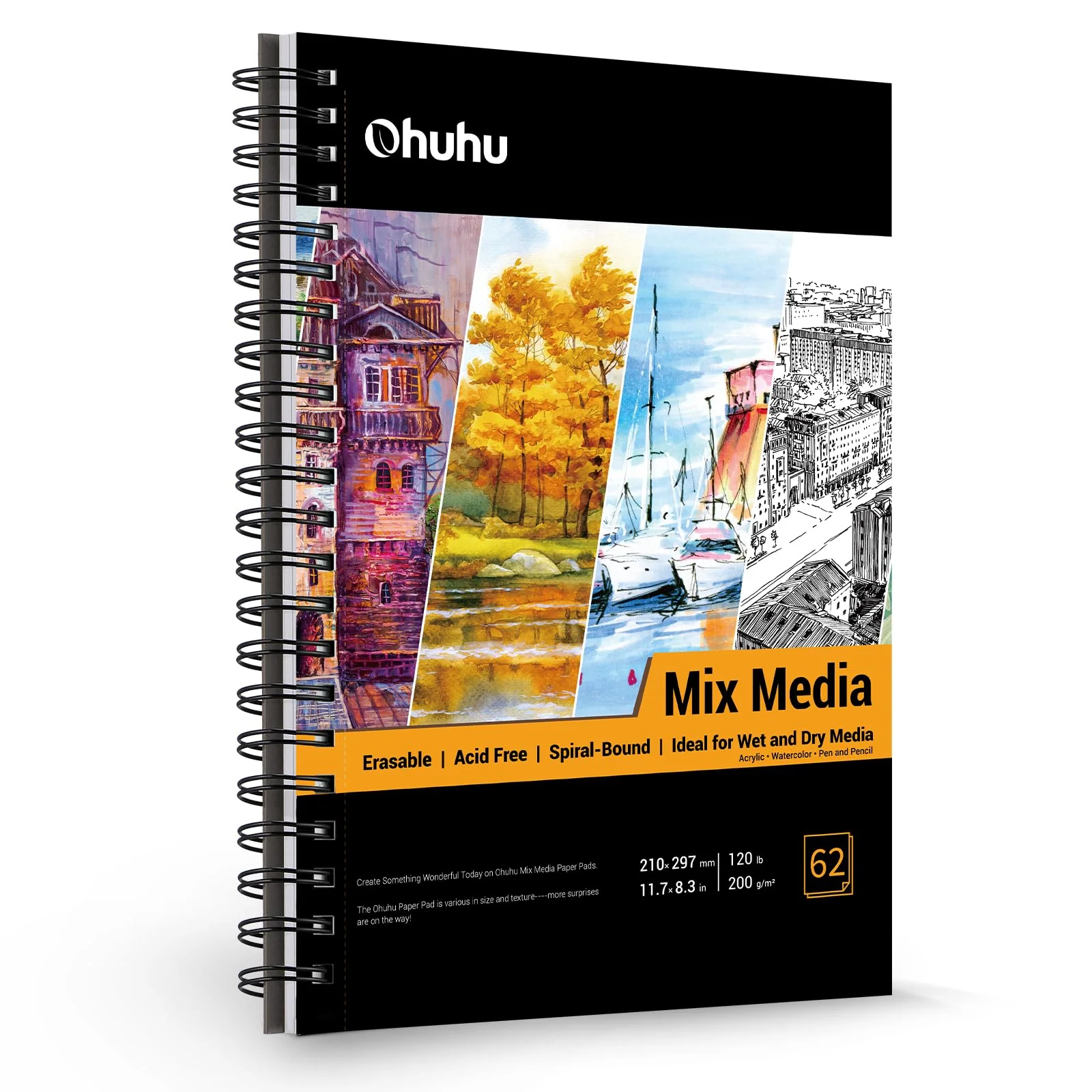 Ohuhu Spiral-Bound Mix Media Pad for Multiple Techniques (Mexico Domestic Shipping) - Image 10