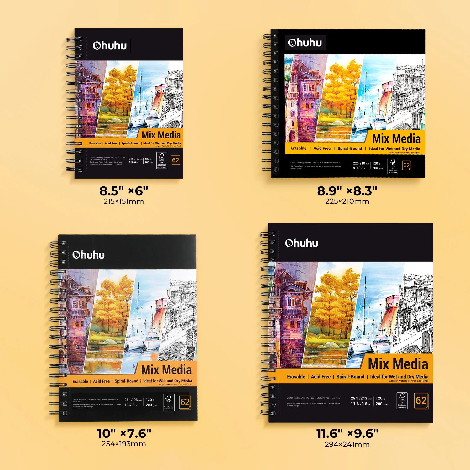 Ohuhu Spiral-Bound Mix Media Pad for Multiple Techniques - Image 35