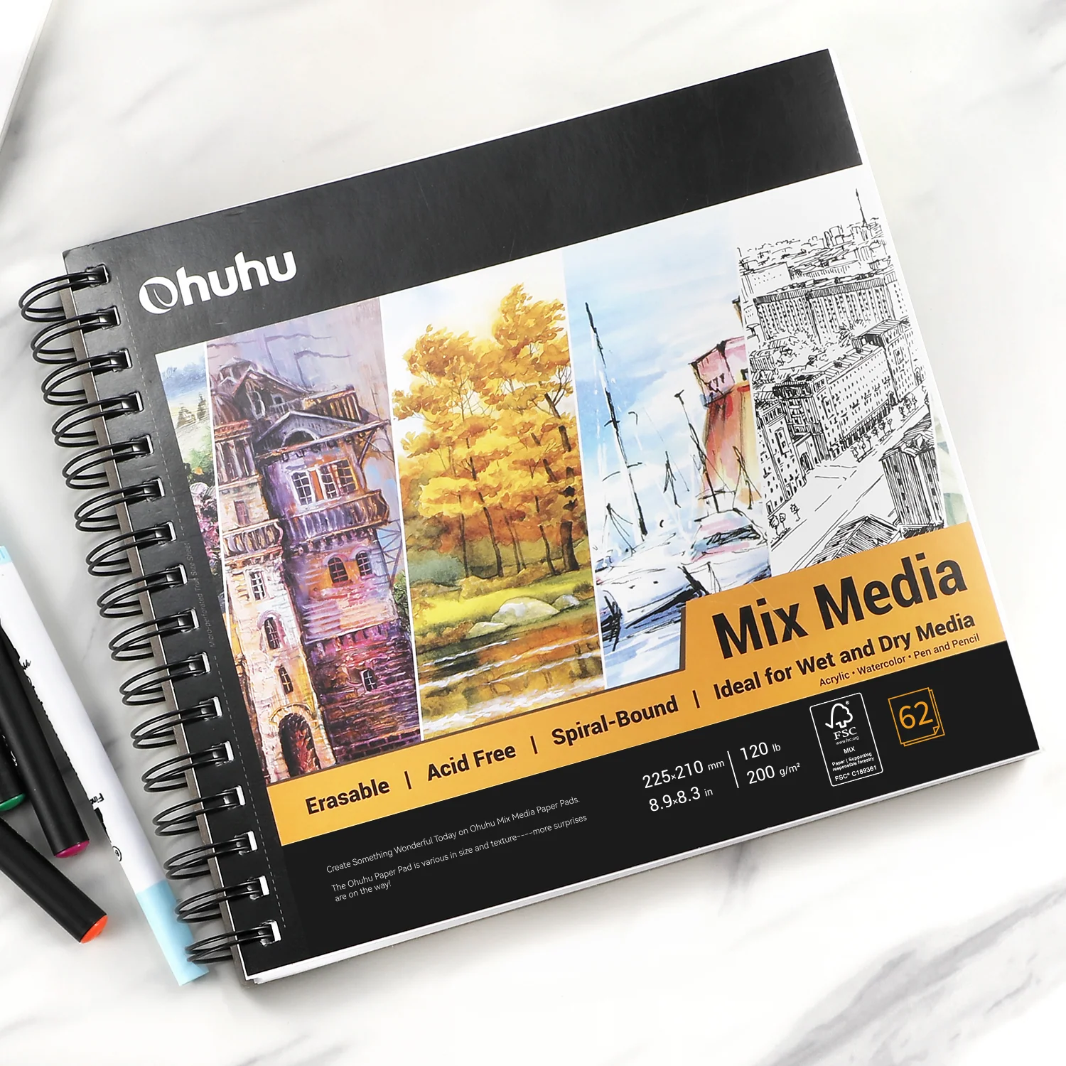Ohuhu Spiral-Bound Mix Media Pad for Multiple Techniques - Image 31