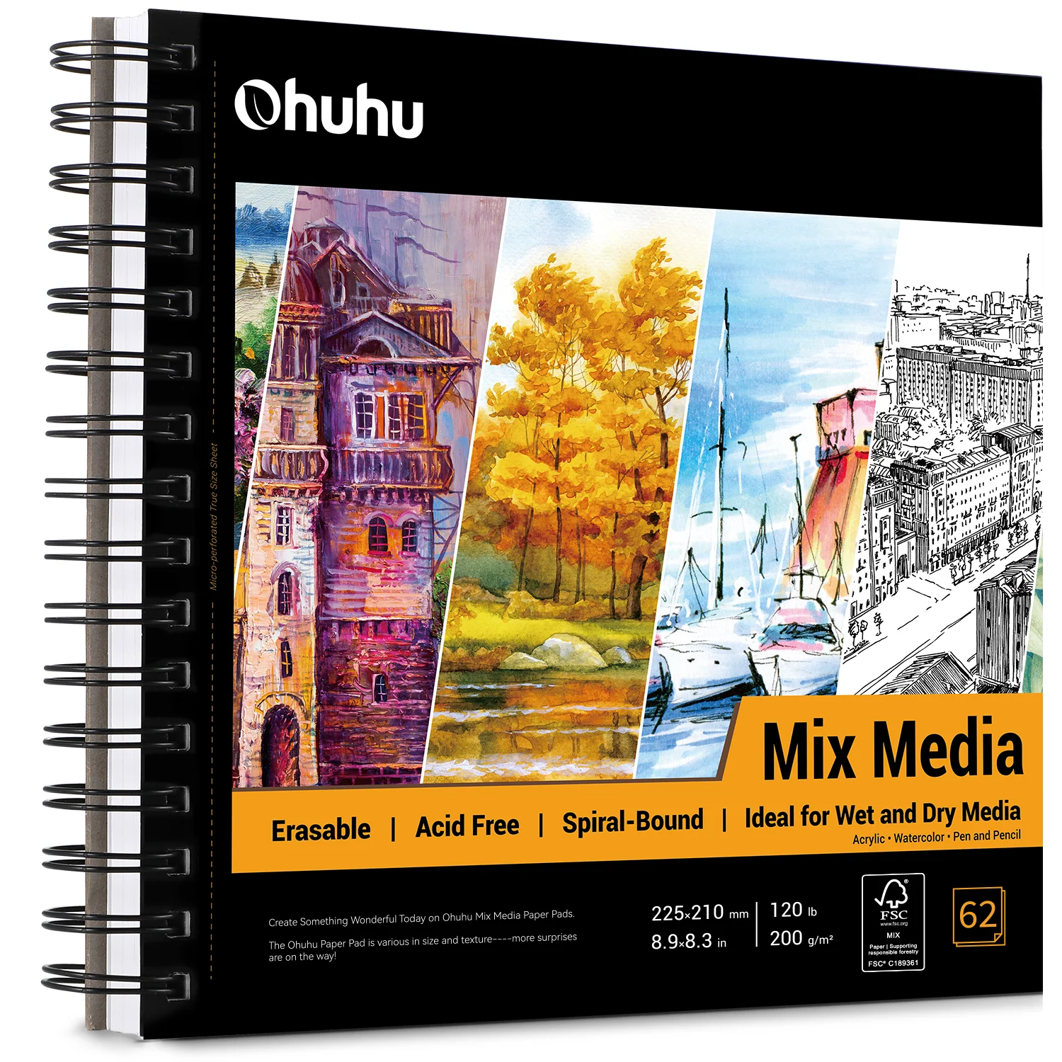 Ohuhu Spiral-Bound Mix Media Pad for Multiple Techniques - Image 30