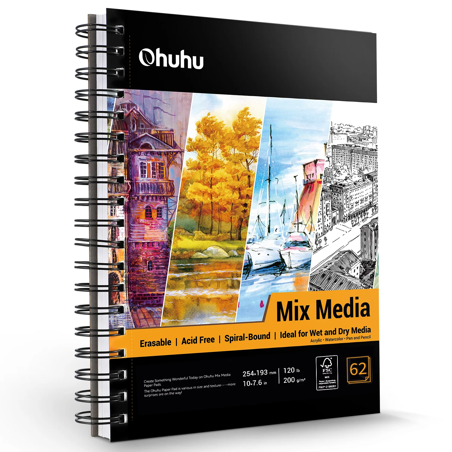 Ohuhu Spiral-Bound Mix Media Pad for Multiple Techniques - Image 22