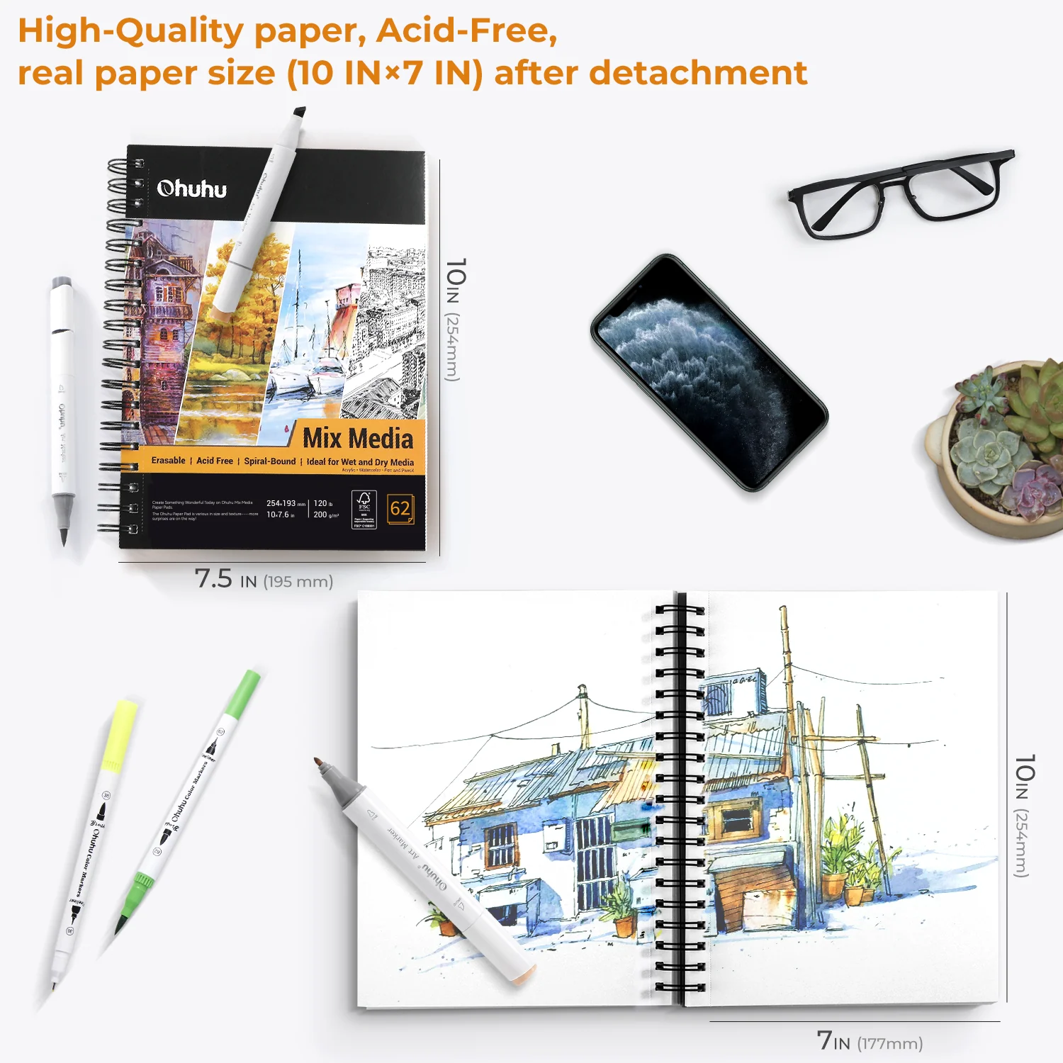 Ohuhu Spiral-Bound Mix Media Pad for Multiple Techniques - Image 23