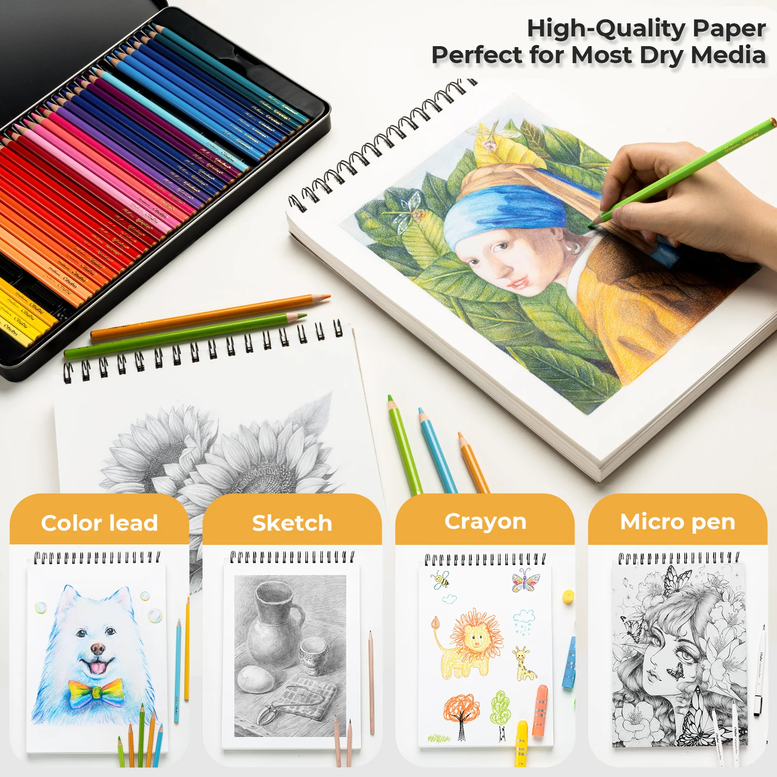 Ohuhu Tear Resistant Bamboo Fiber Drawing Sketchbook - Image 3