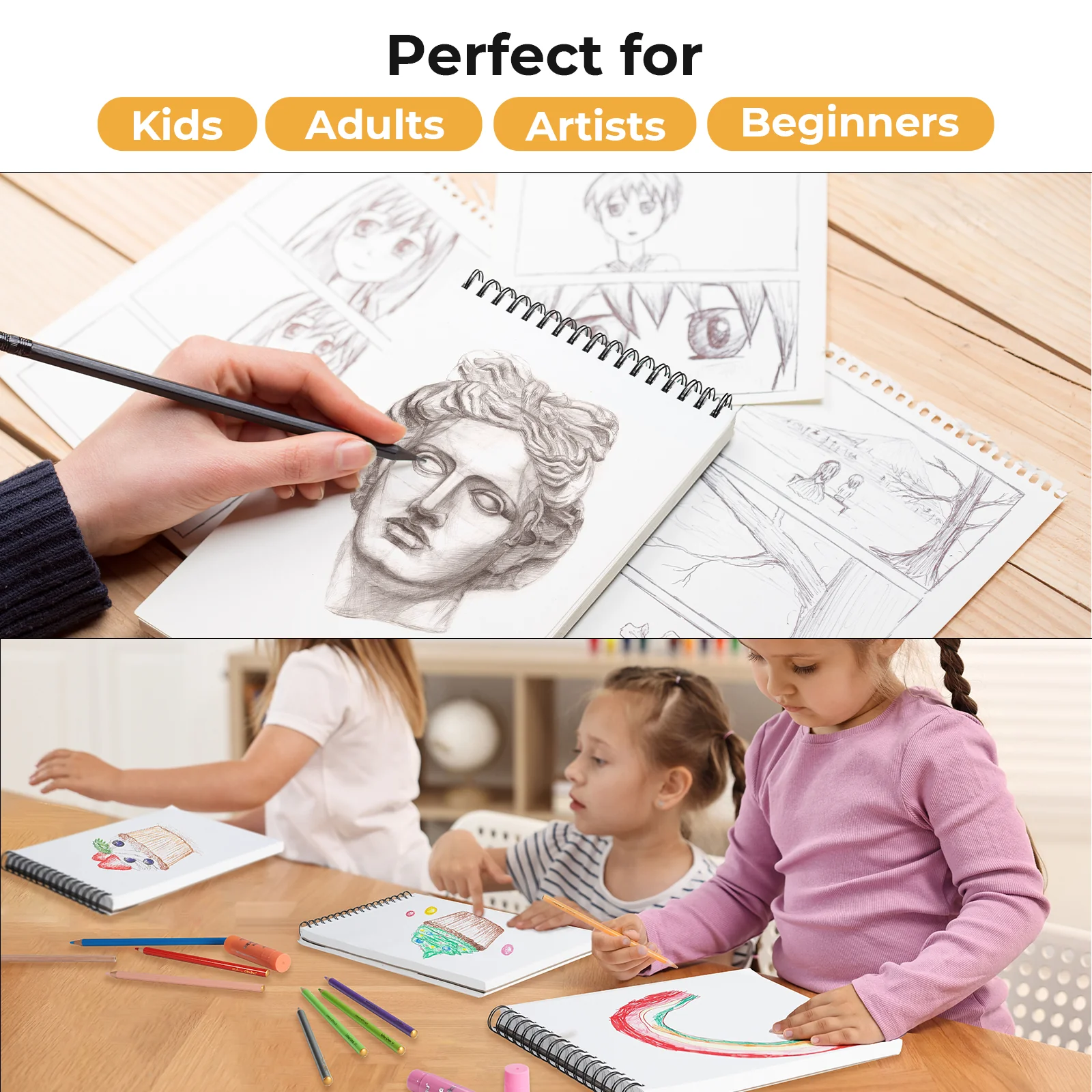 Ohuhu Tear Resistant Bamboo Fiber Drawing Sketchbook - Image 4