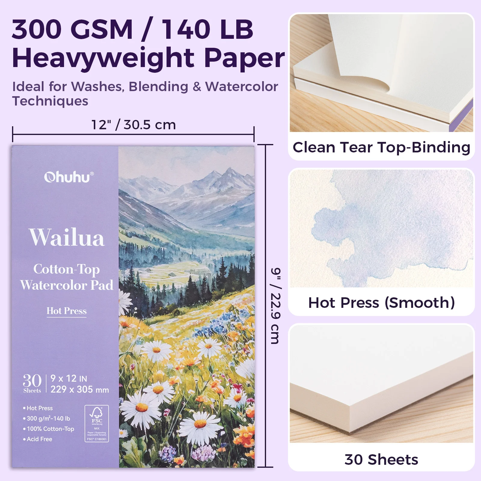 Ohuhu Wailua Cotton-Top Watercolor Pad - Image 16