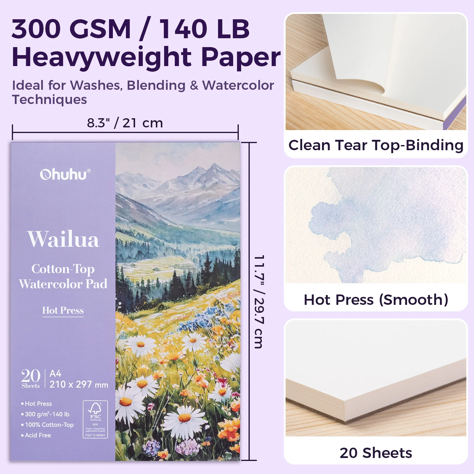 Ohuhu Wailua Cotton-Top Watercolor Pad - Image 18