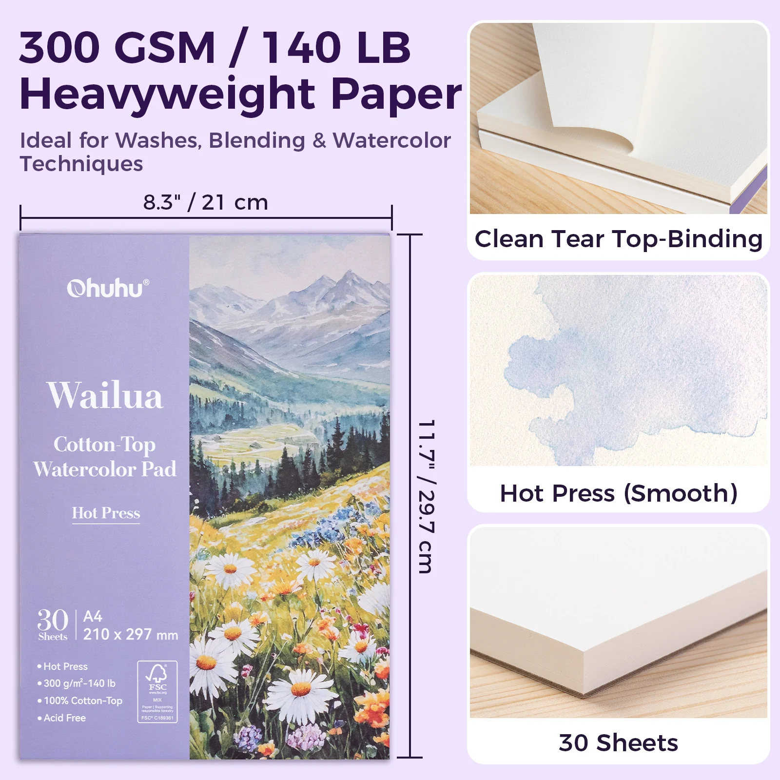 Ohuhu Wailua Cotton-Top Watercolor Pad - Image 20