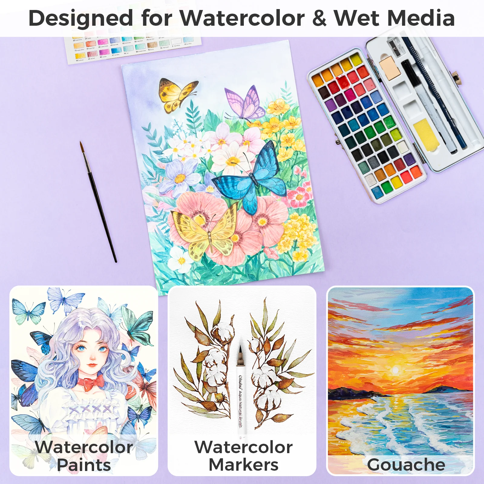 Ohuhu Wailua Cotton-Top Watercolor Pad - Image 25