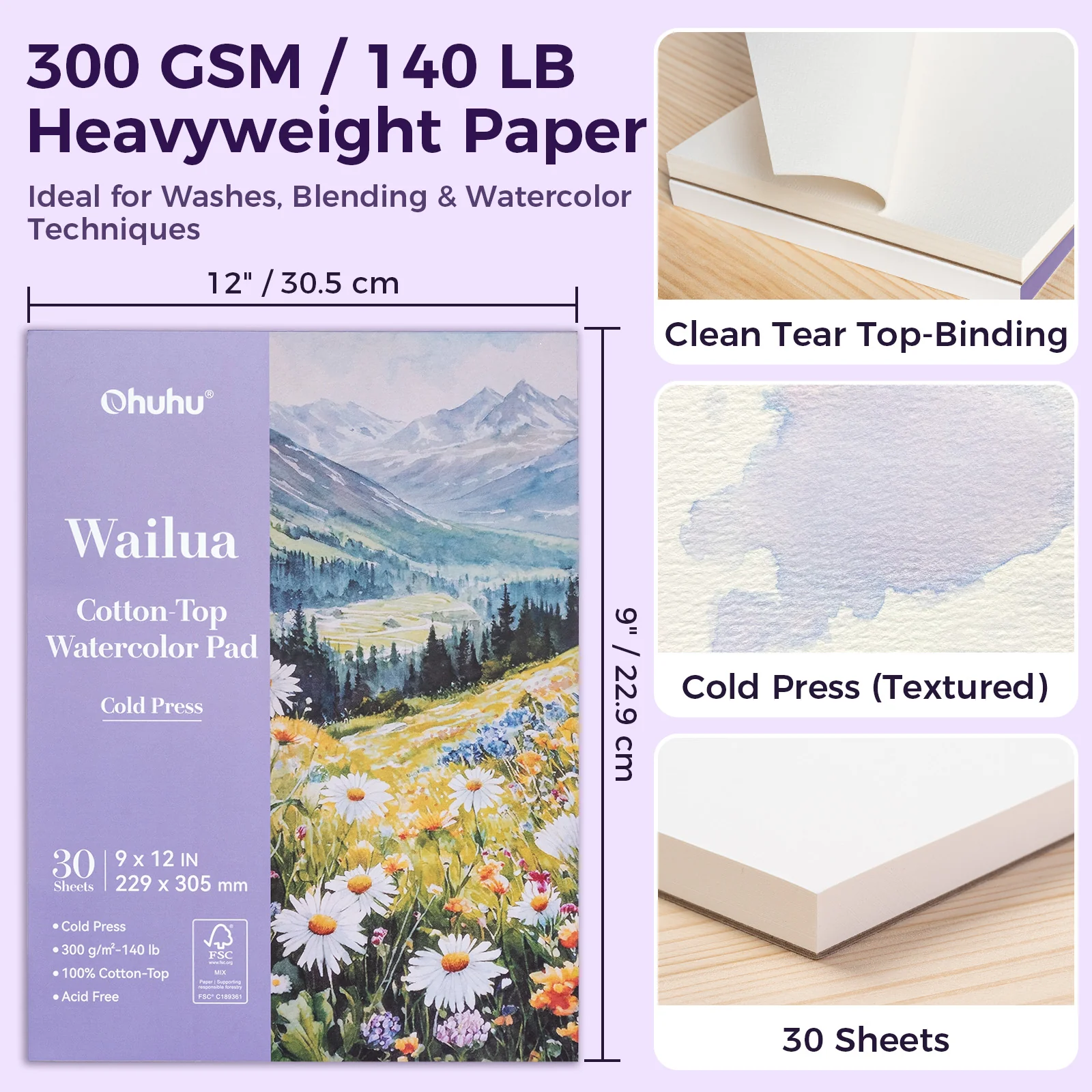 Ohuhu Wailua Cotton-Top Watercolor Pad - Image 4