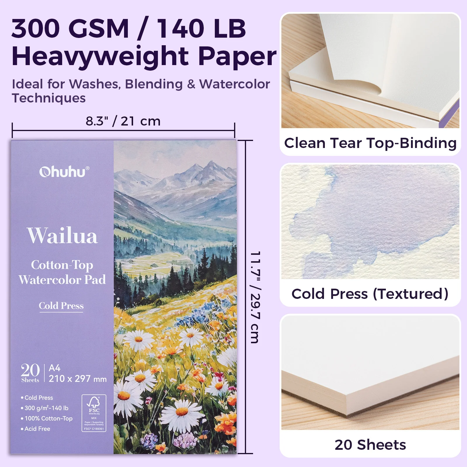 Ohuhu Wailua Cotton-Top Watercolor Pad - Image 6