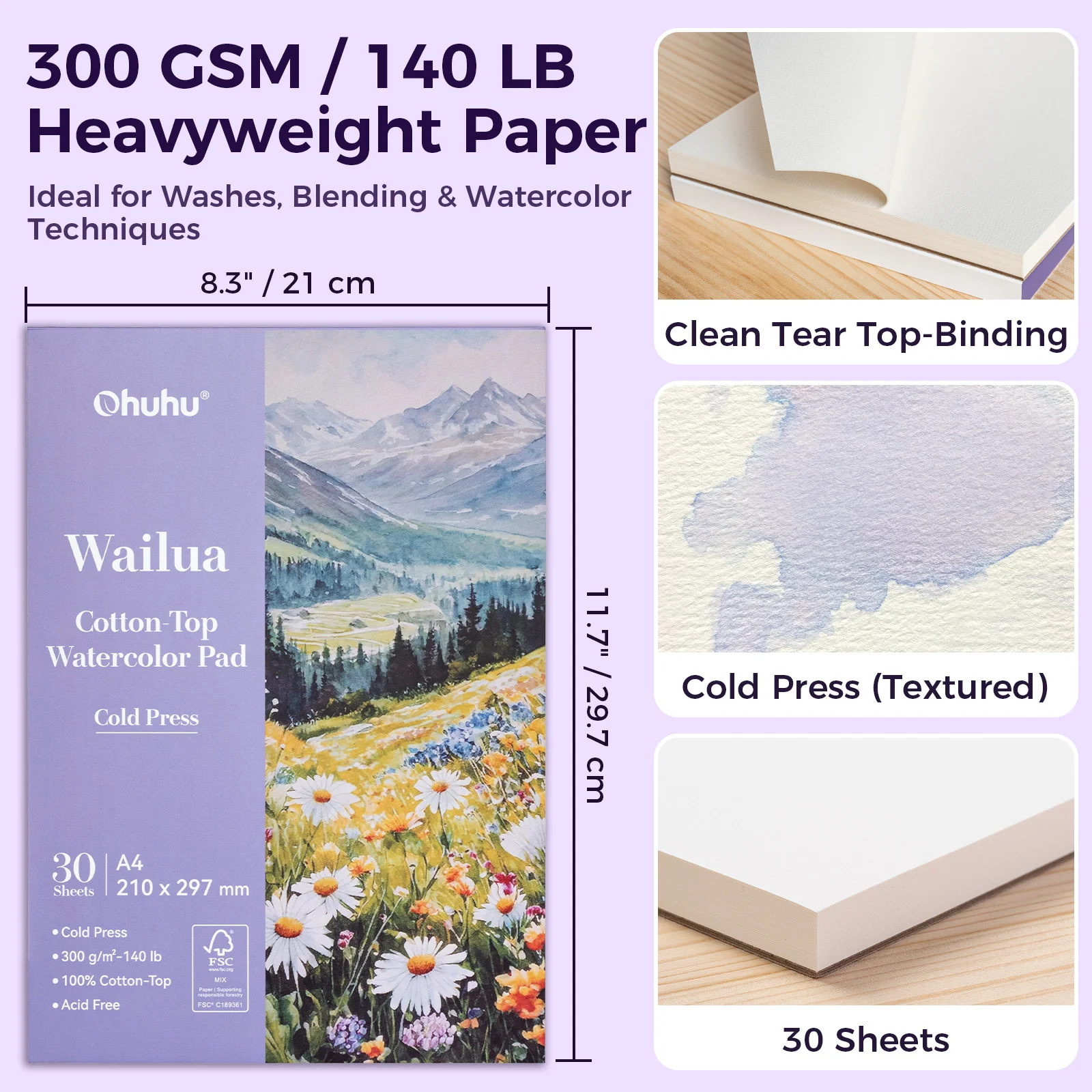 Ohuhu Wailua Cotton-Top Watercolor Pad - Image 8